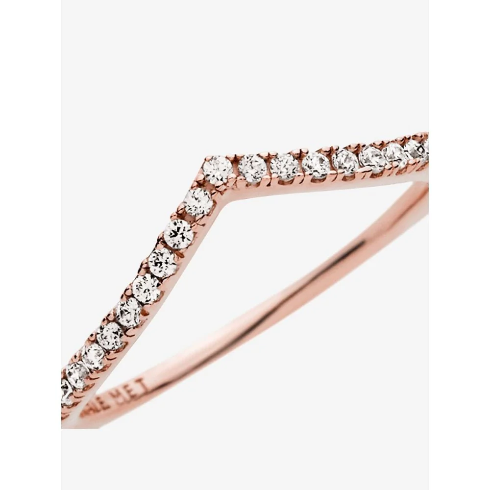 Pandora
Rose Gold Plated Sparkling Wishbone Ring - Image 6