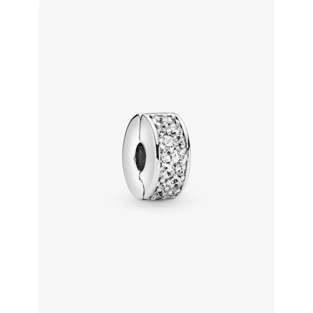Pandora Silver Clear Pave Clip Charm
