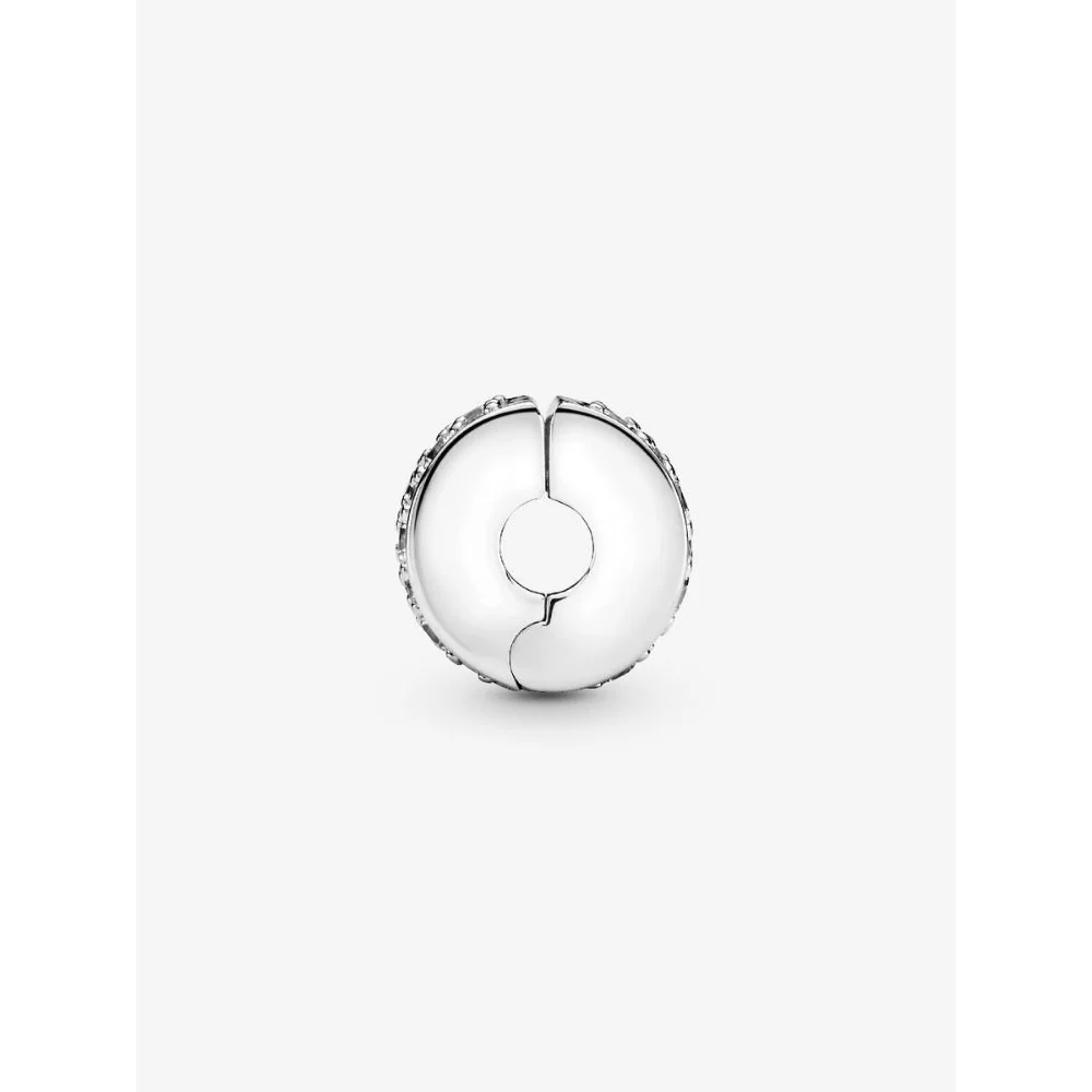 Pandora Silver Clear Pave Clip Charm - Image 5