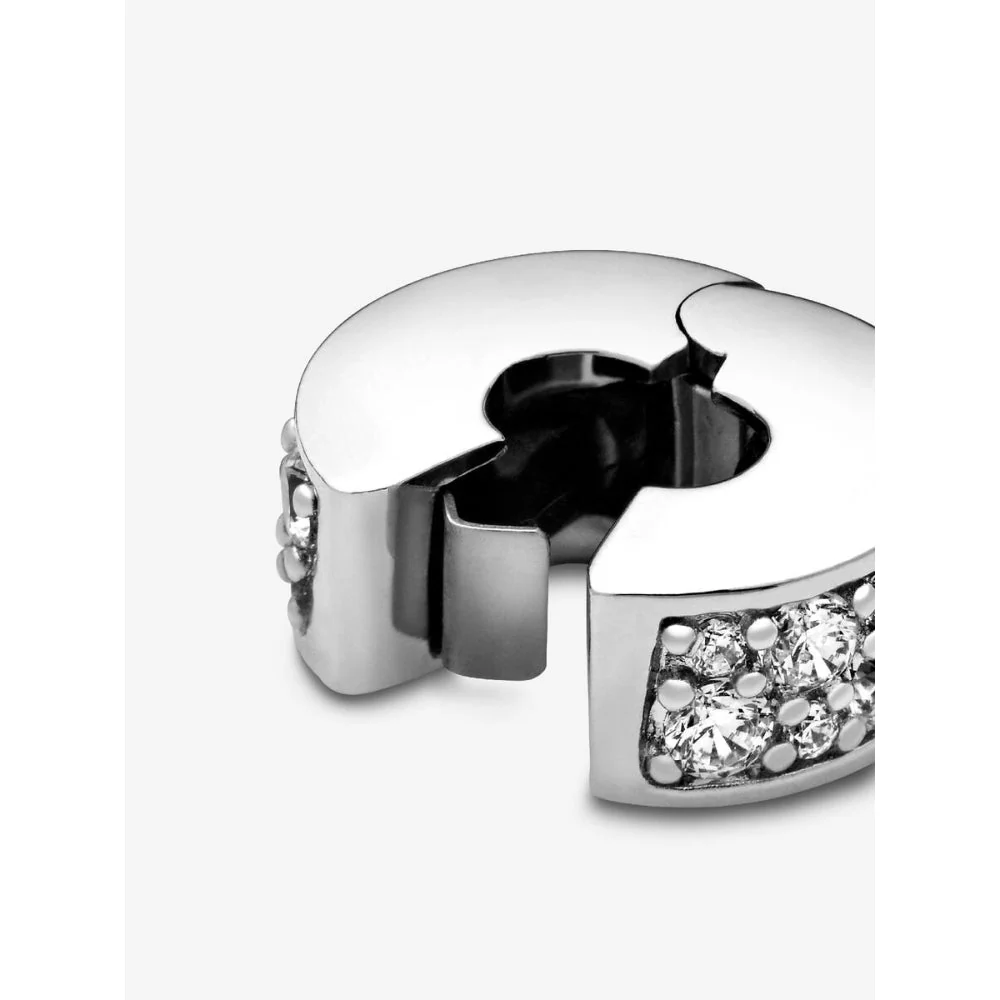 Pandora Silver Clear Pave Clip Charm - Image 6
