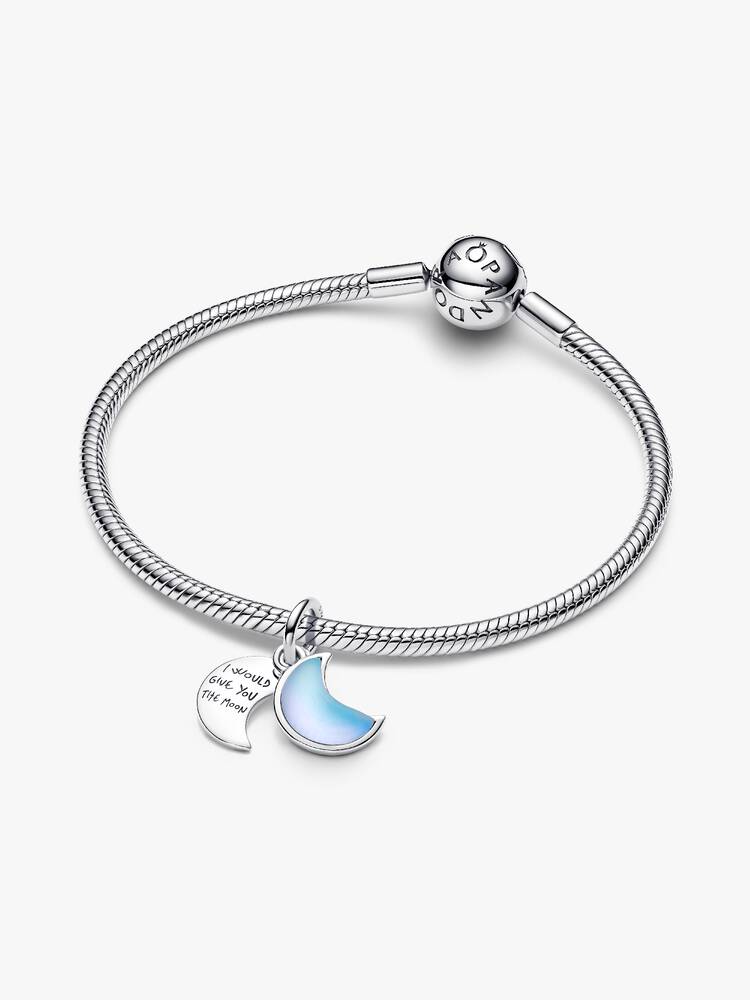 Pandora Silver Crescent Moon Double Dangle Charm - Image 2