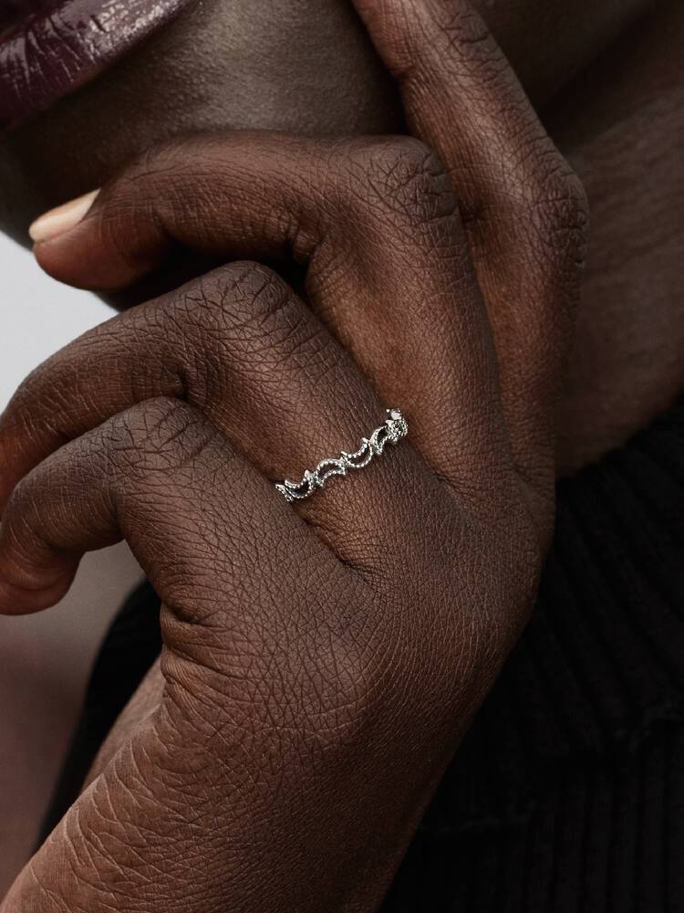 Pandora Silver Crescent Moon Ring - Image 3
