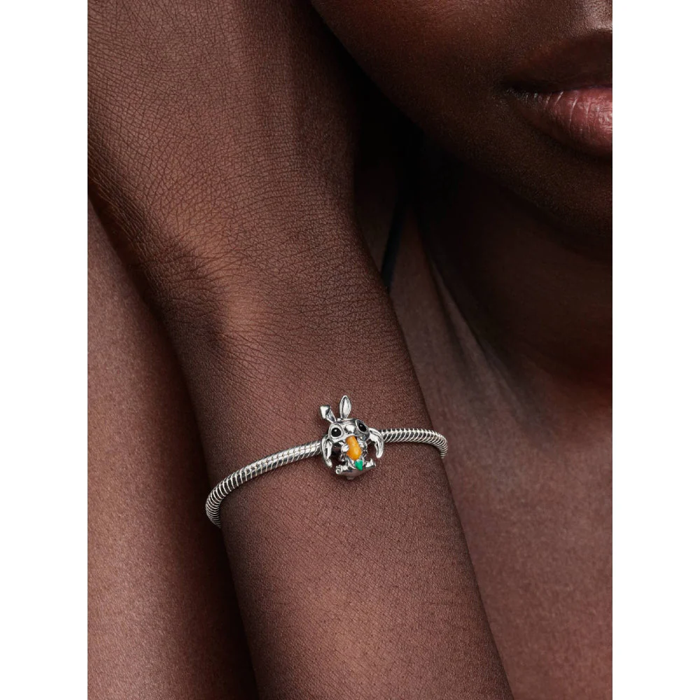 Pandora Silver Disney Stitch Easter Bunny Charm - Image 2