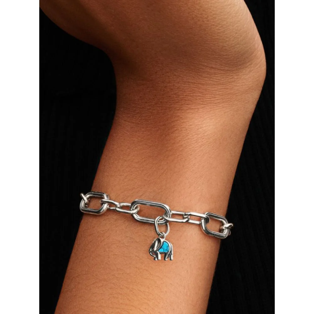 Pandora Silver Turquoise - Coloured Elephant Mini Dangle Charm - Image 2