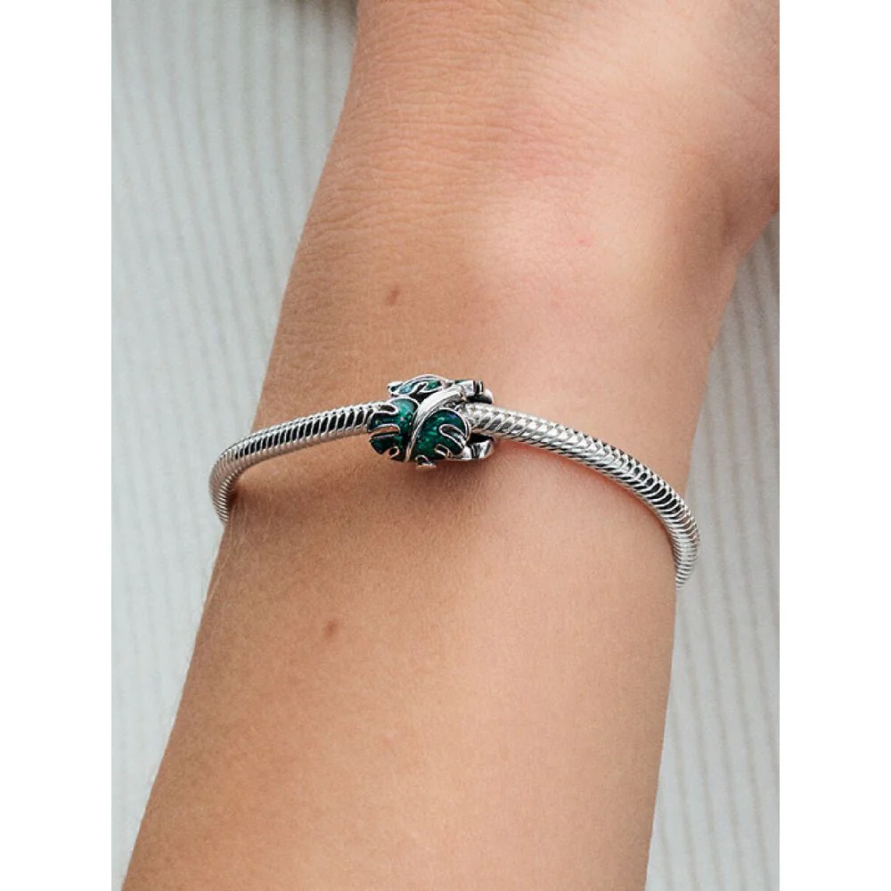 Pandora Silver Green Monstera Leaves Charm - Image 2