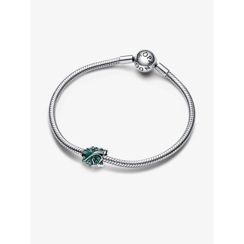 Pandora Silver Green Monstera Leaves Charm - Image 5