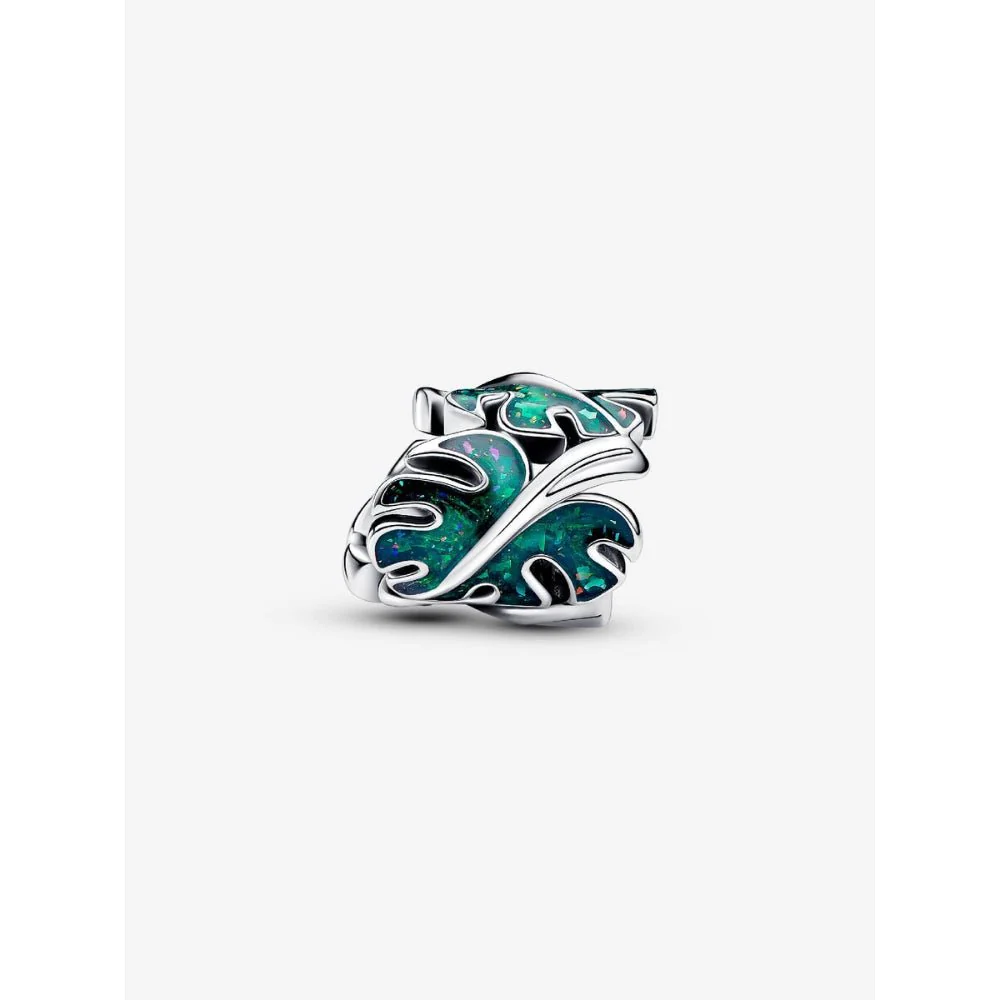 Pandora Silver Green Monstera Leaves Charm - Image 6