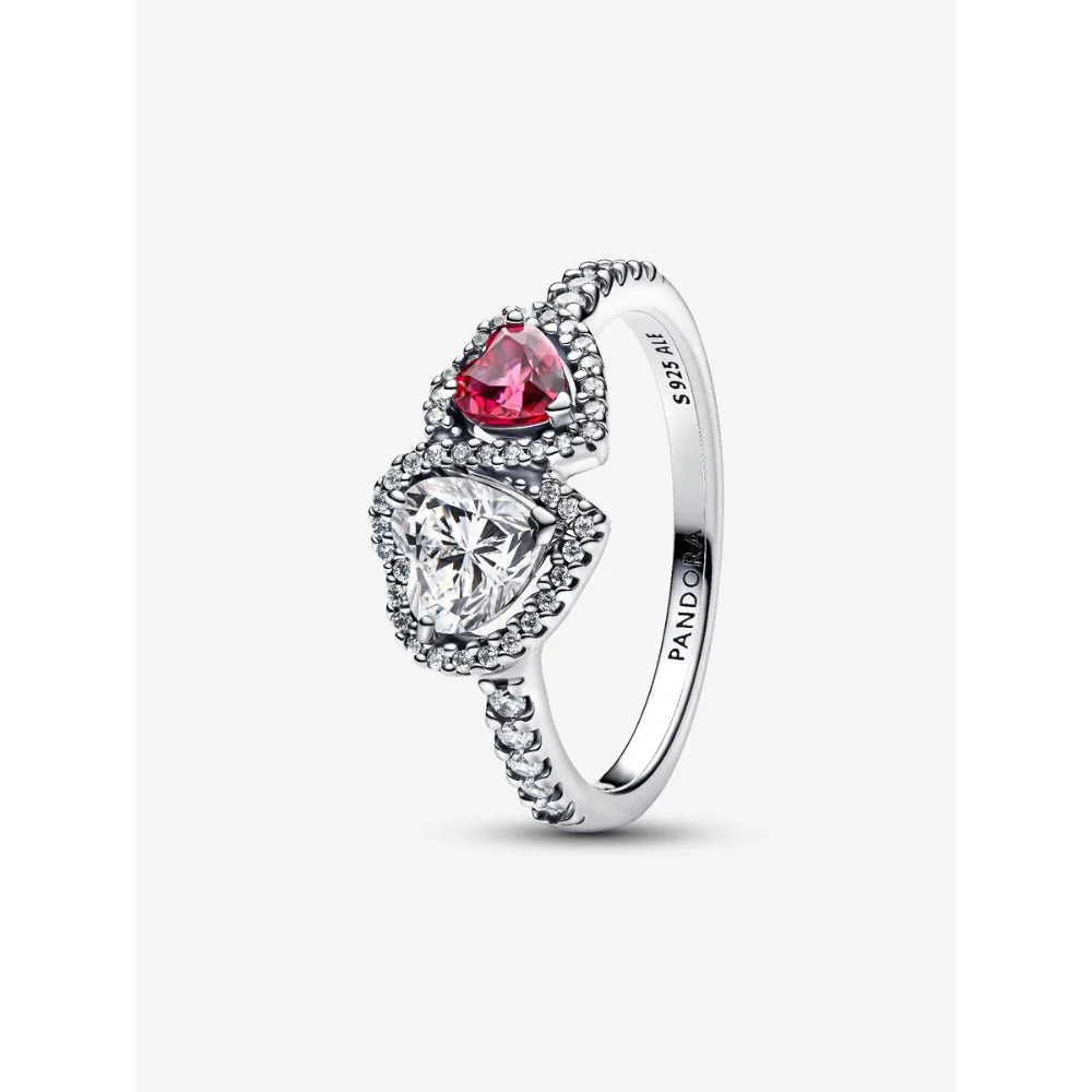 Pandora Silver Halo Hearts Ring