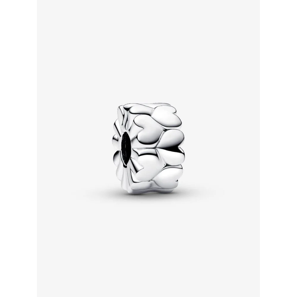 Pandora Silver Heart Pattern Clip Charm
