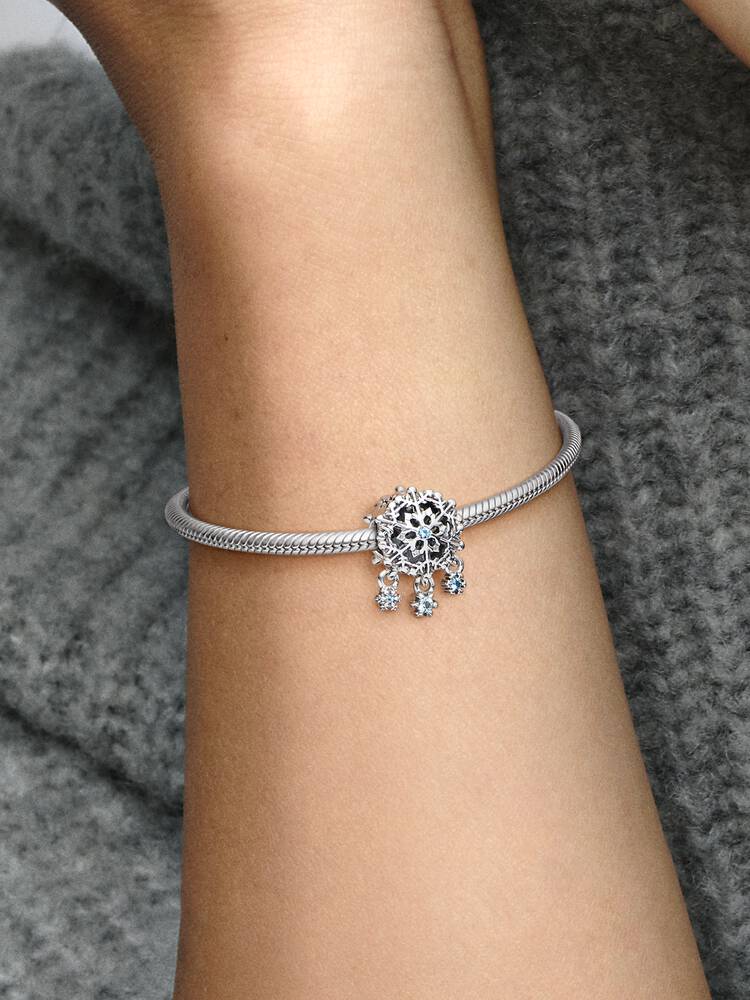 Pandora Silver Icy Snowflake Drop Charm - Image 2