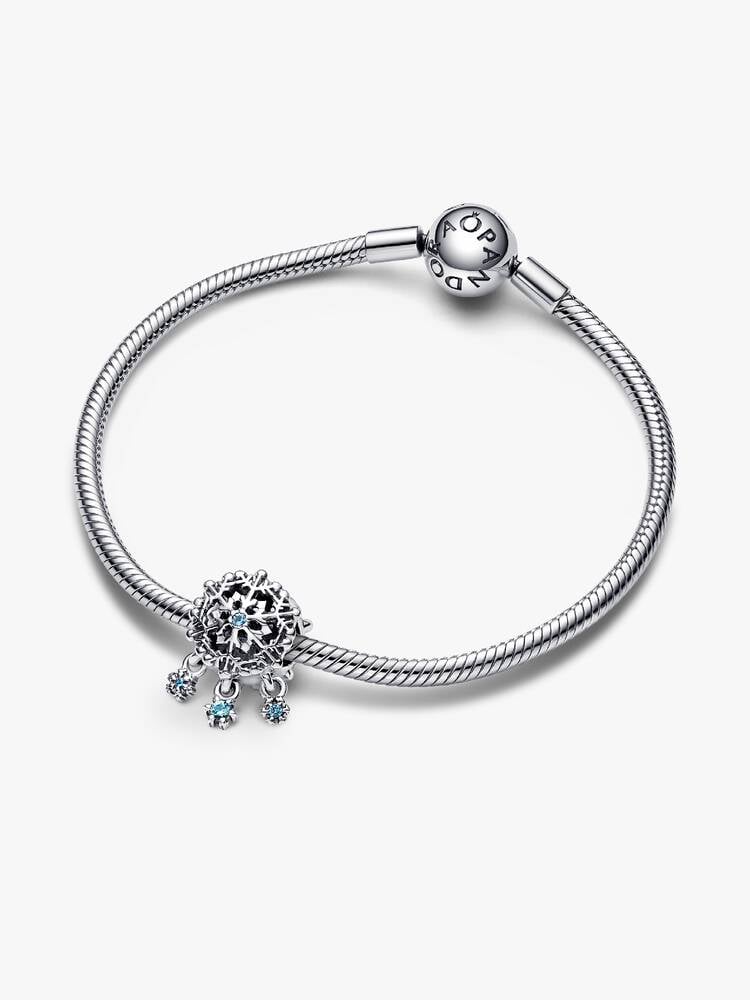 Pandora Silver Icy Snowflake Drop Charm - Image 3