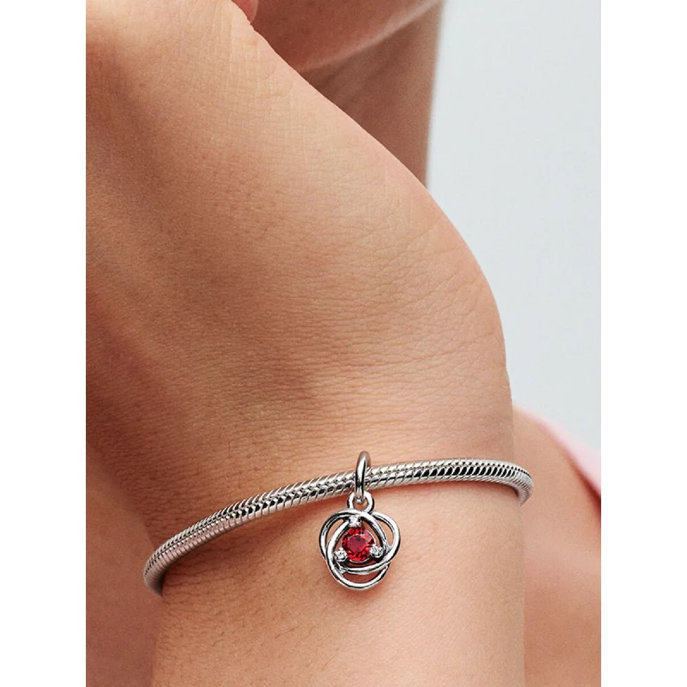 Pandora Silver July Eternity Circle Dangle Charm - Image 2