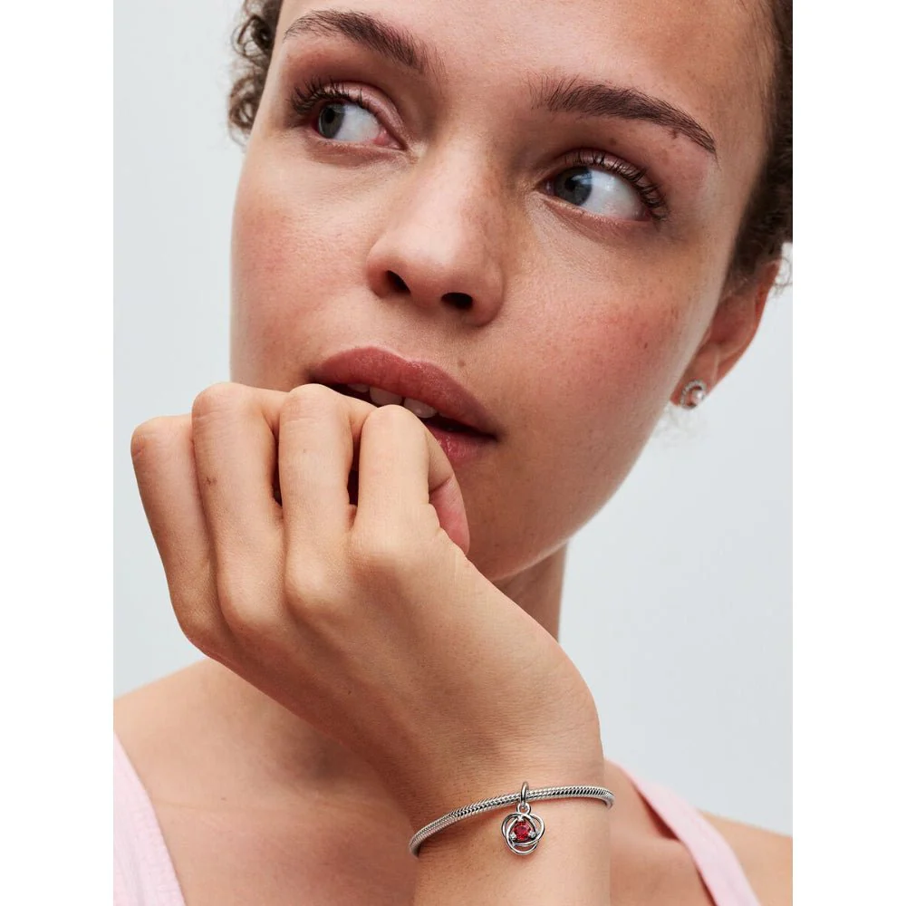 Pandora Silver July Eternity Circle Dangle Charm - Image 3