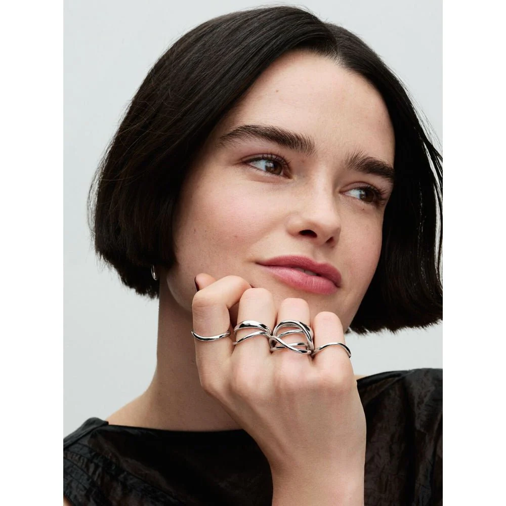 Pandora Silver Organically Shaped Infinity Ring - Image 4
