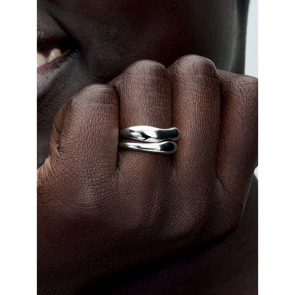 Pandora Silver Organically Shaped Stacking Rings - Image 2
