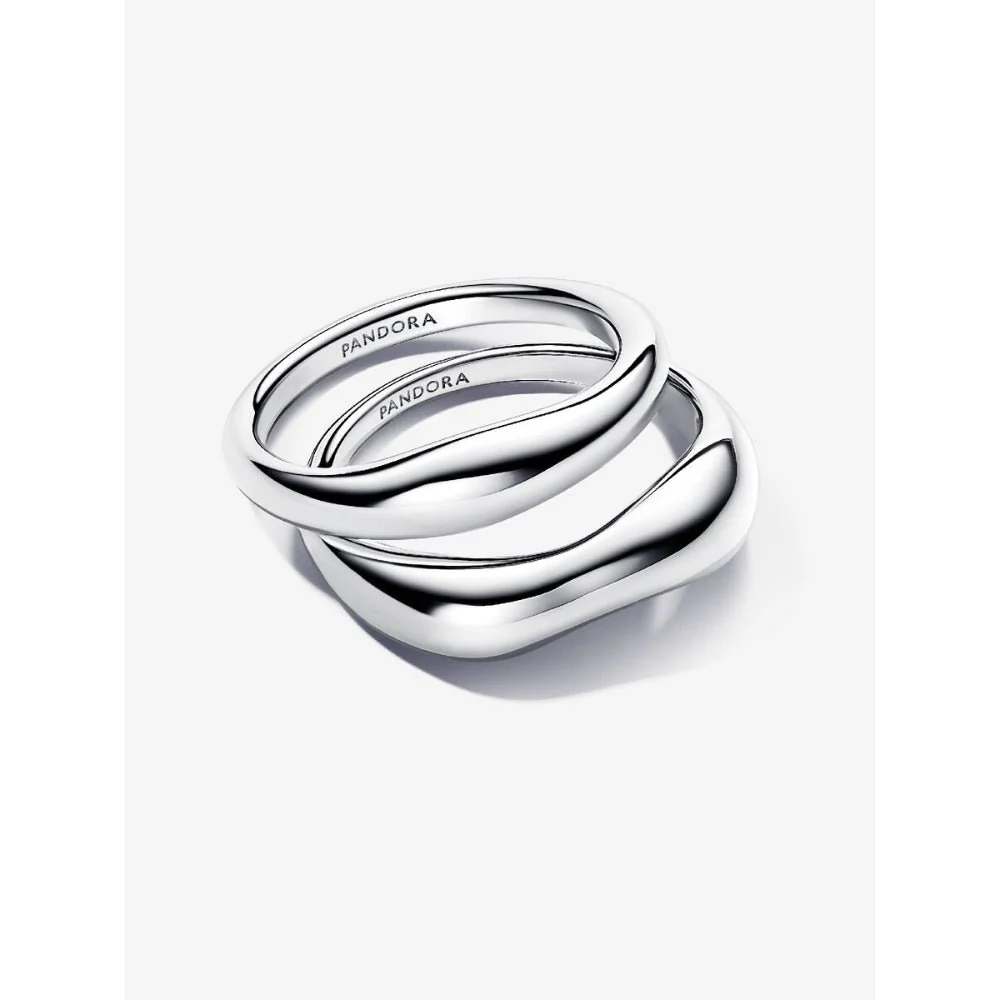 Pandora Silver Organically Shaped Stacking Rings - Image 5