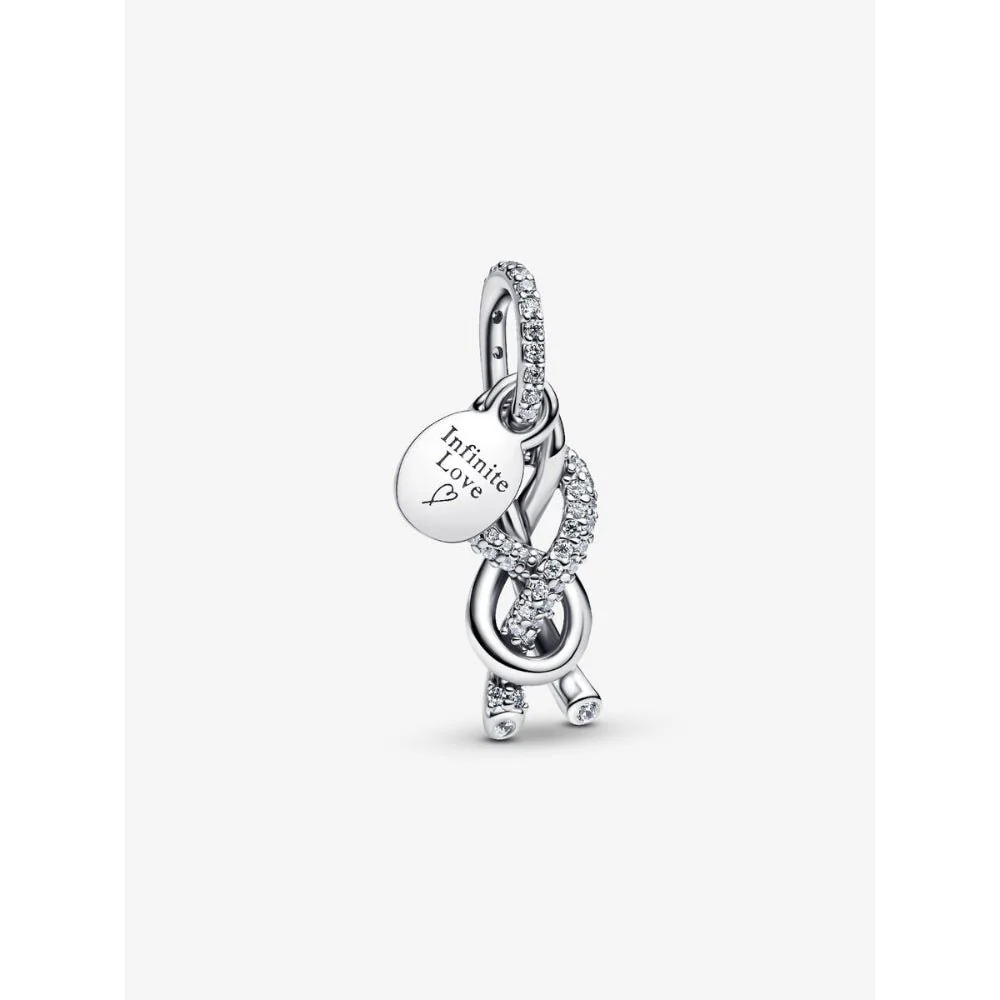 Pandora Silver Pave Infinity Knot Dangle Charm