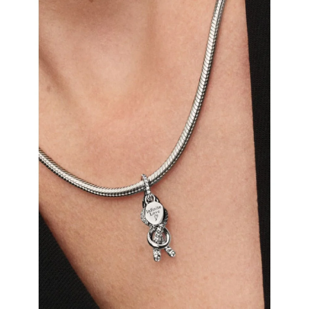 Pandora Silver Pave Infinity Knot Dangle Charm - Image 2