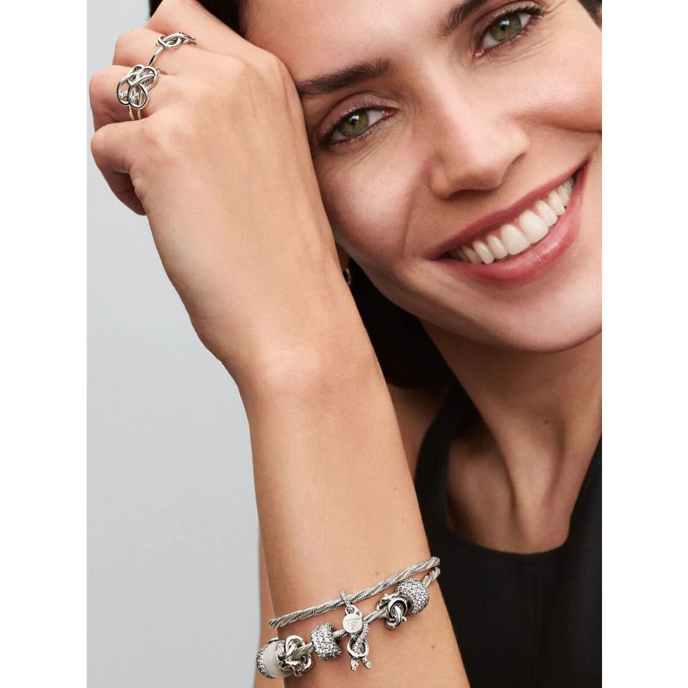 Pandora Silver Pave Infinity Knot Dangle Charm - Image 4