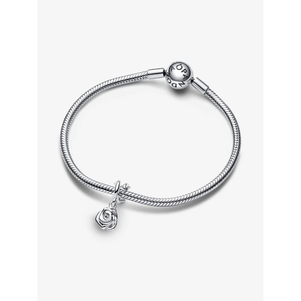 Pandora Silver Rose In Bloom Dangle Charm - Image 6