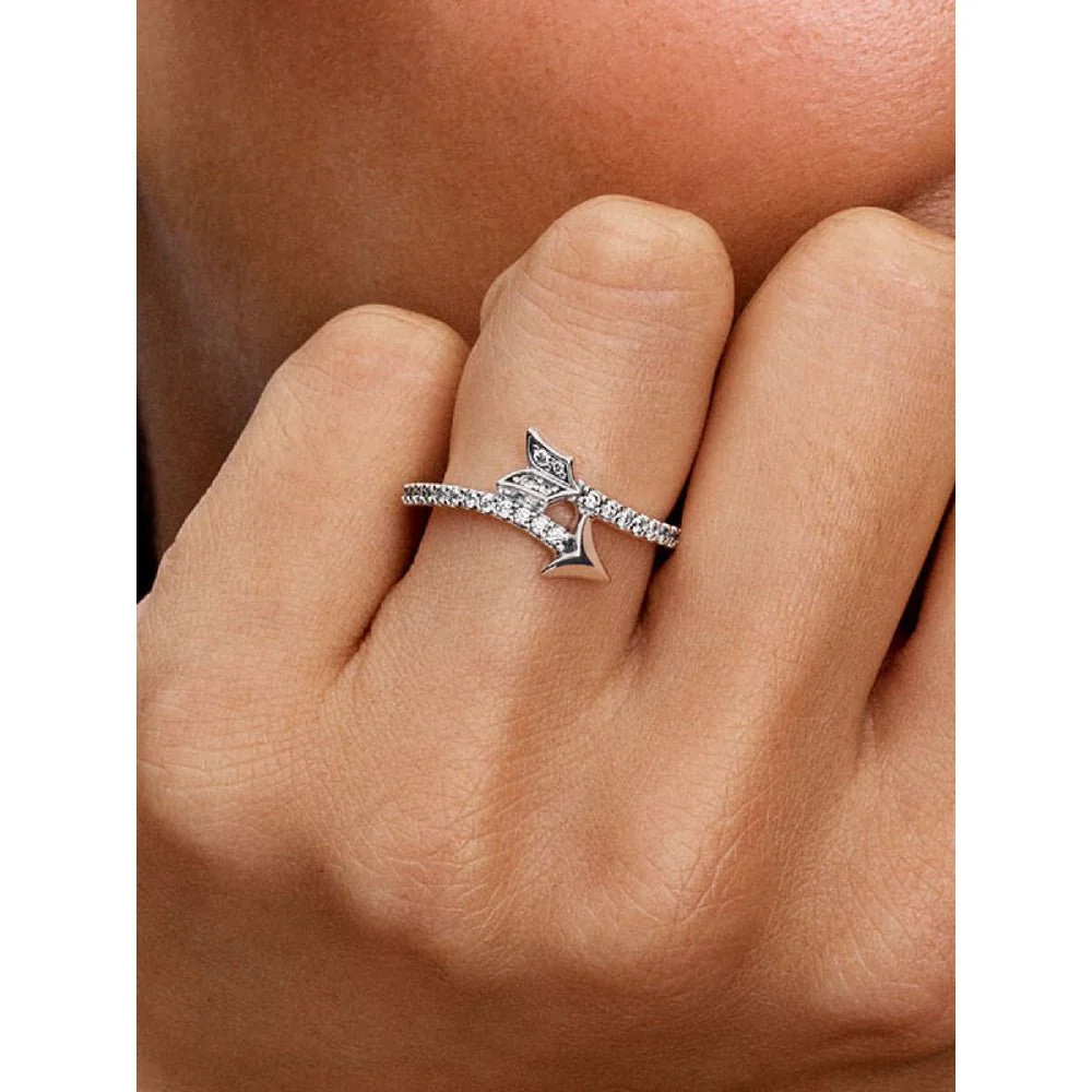 Pandora Silver Sparkling Arrow Ring - Image 2