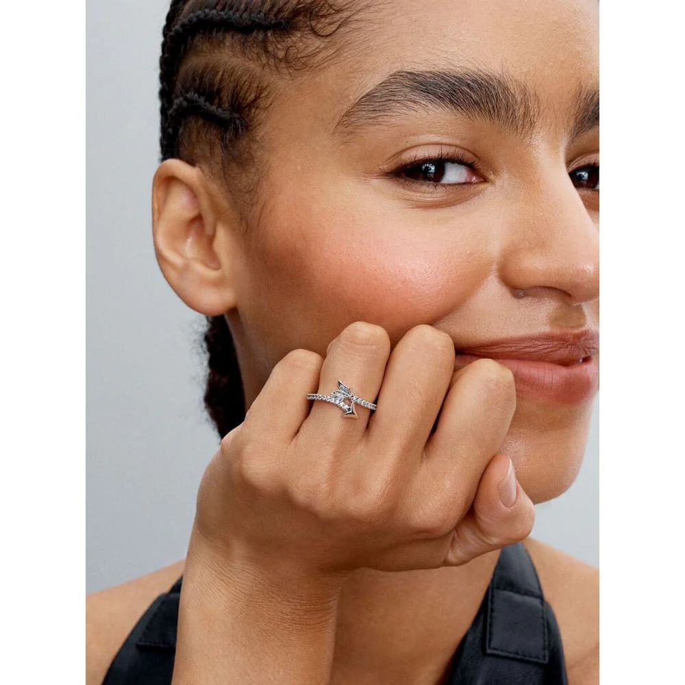 Pandora Silver Sparkling Arrow Ring - Image 3