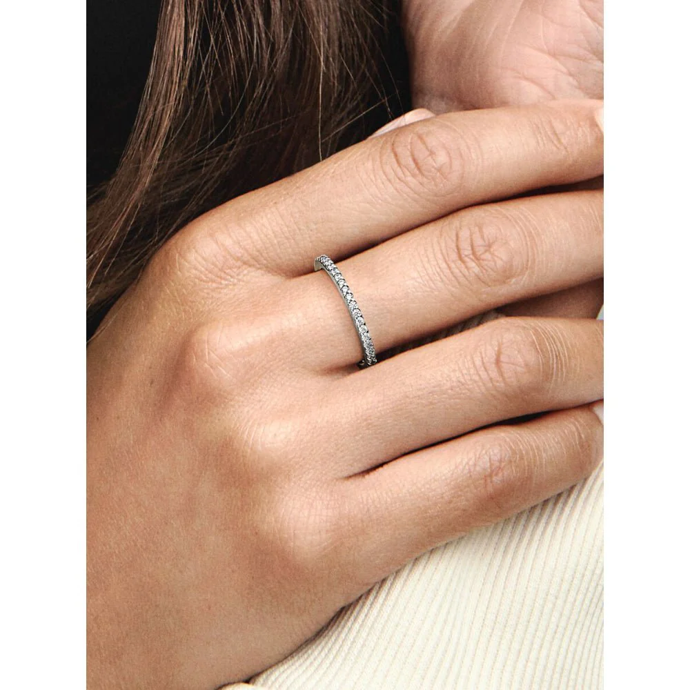 Pandora Silver Sparkling Band Ring - Image 3