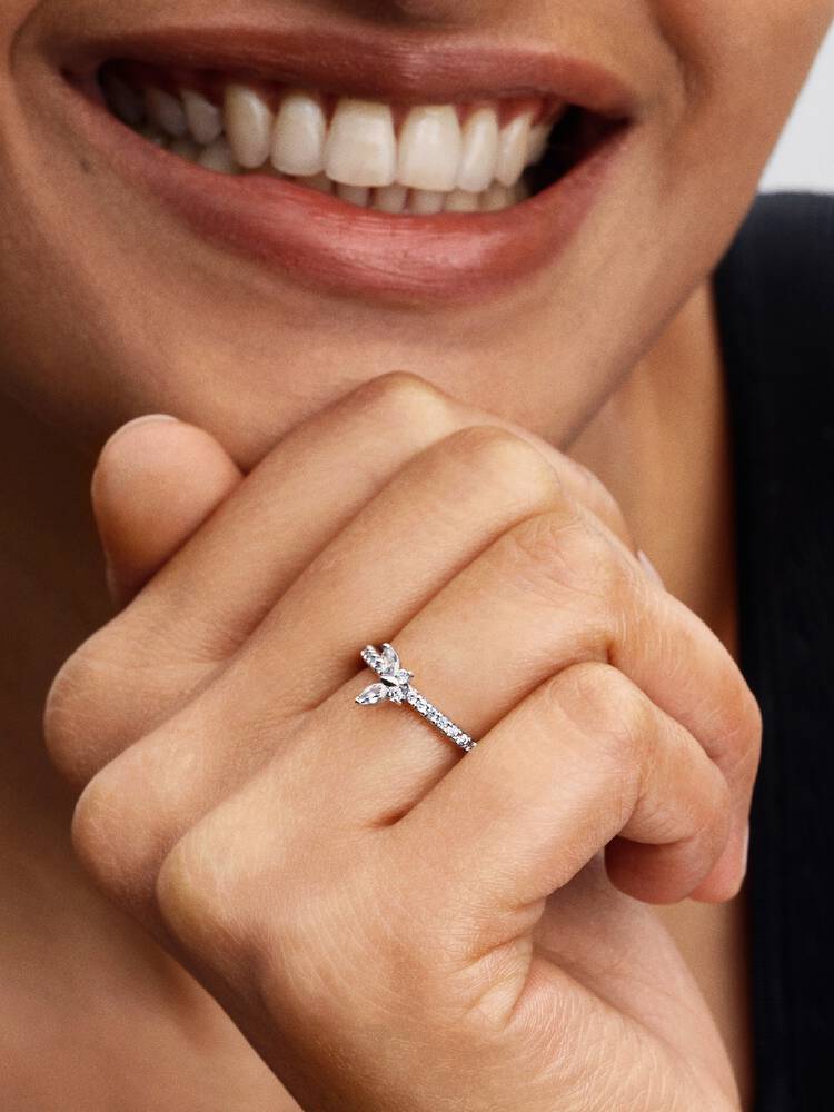 Pandora Silver Sparkling Butterfly Ring - Image 11