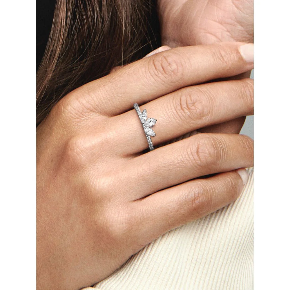 Pandora Silver Sparkling Herbarium Cluster Ring - Image 2