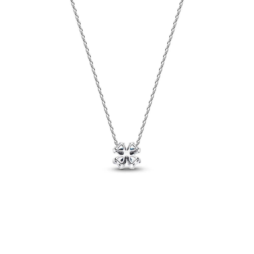 Pandora Silver Sparkling Lucky Clover Pendant Necklace - Image 6
