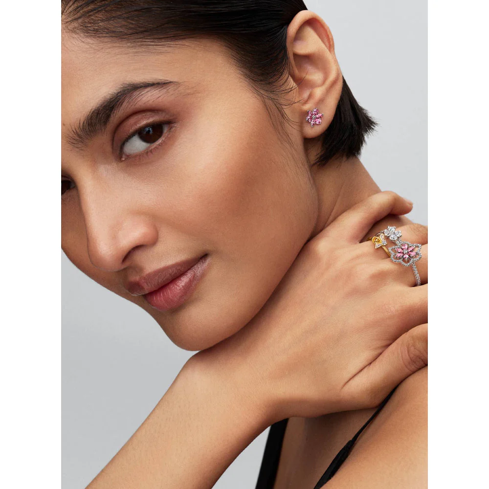 Pandora Silver Sparkling Lucky Clover Splittable Ring - Image 4