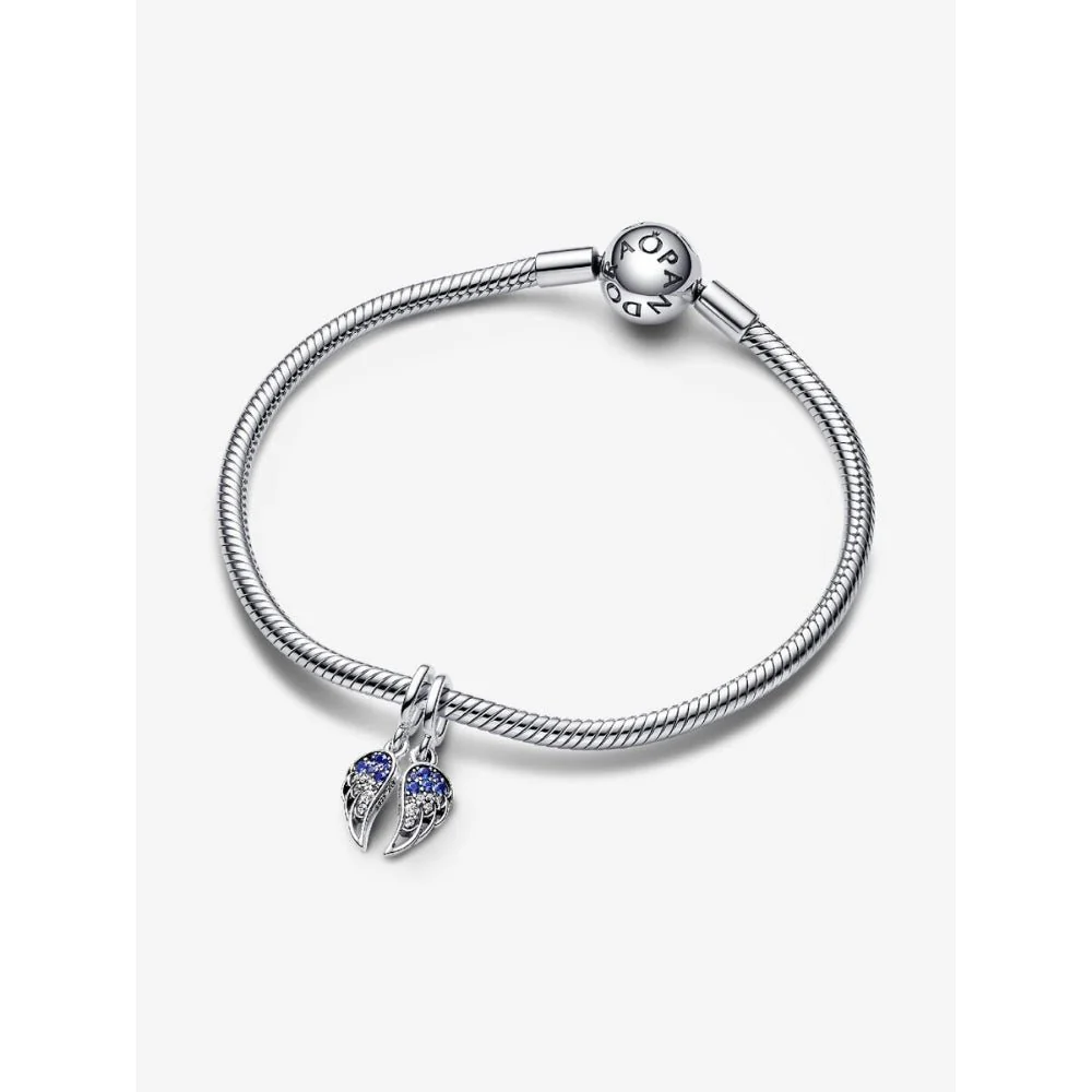 Pandora Silver Sparkling Splitable Angel Wings Dangle Charm - Image 5