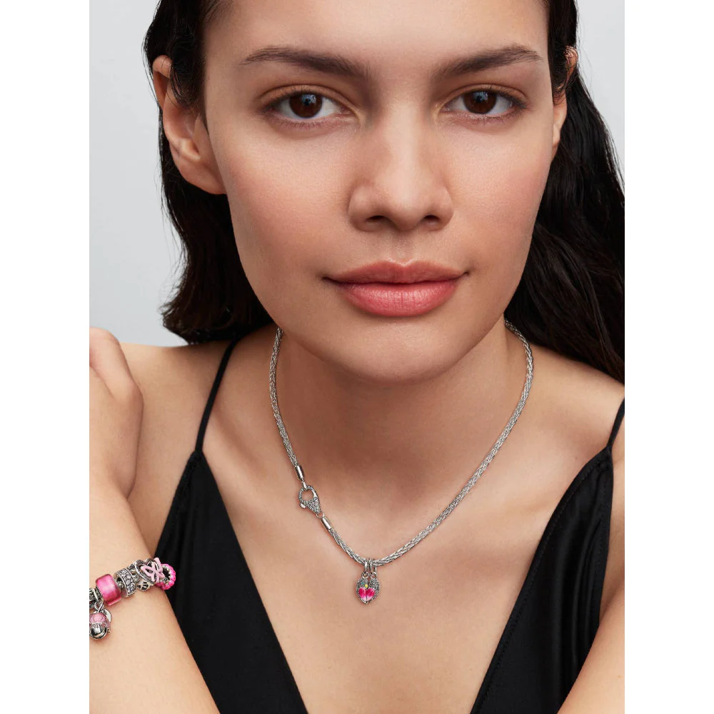 Pandora Silver Two-Tone Blooming Flower Dangle Charm - Image 4
