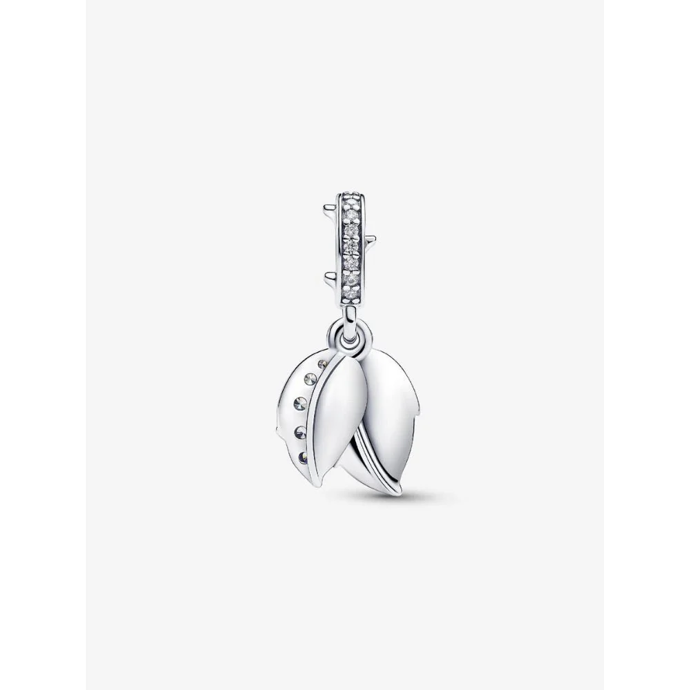Pandora Silver White Rose In Bloom Double Dangle Charm - Image 6