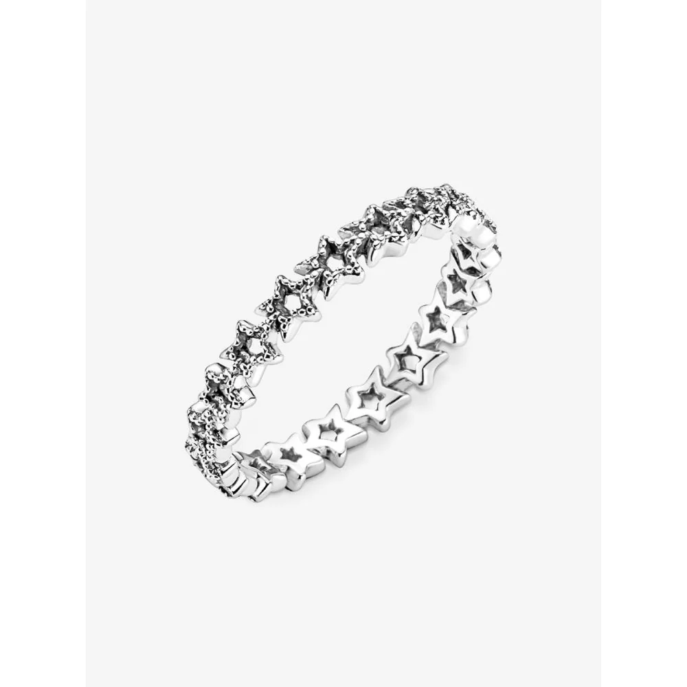 Pandora Silver Band of Asymmetric Stars Ring - Image 6