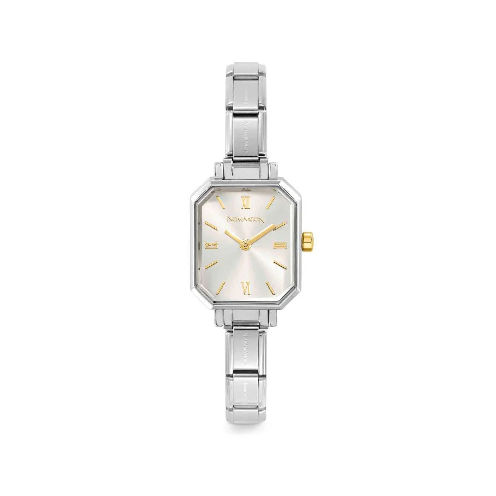 Nomination Silver Strap and Rectangular Hands Paris Watch