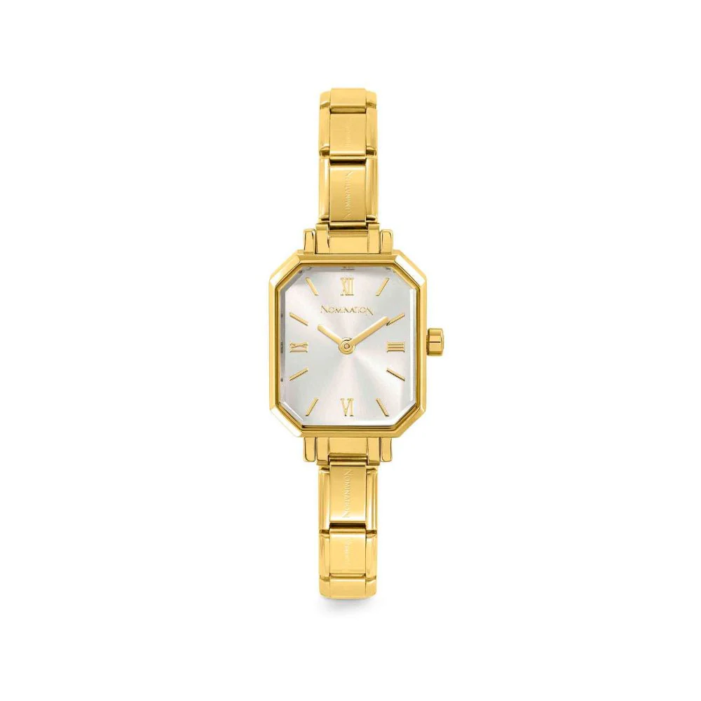 Nomination Gold Silver Strap Rectangular Paris Watch