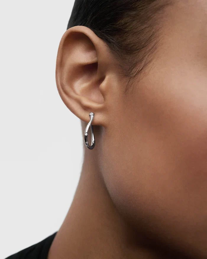 Pdpaola Silver Air Mini Hoops - Image 4