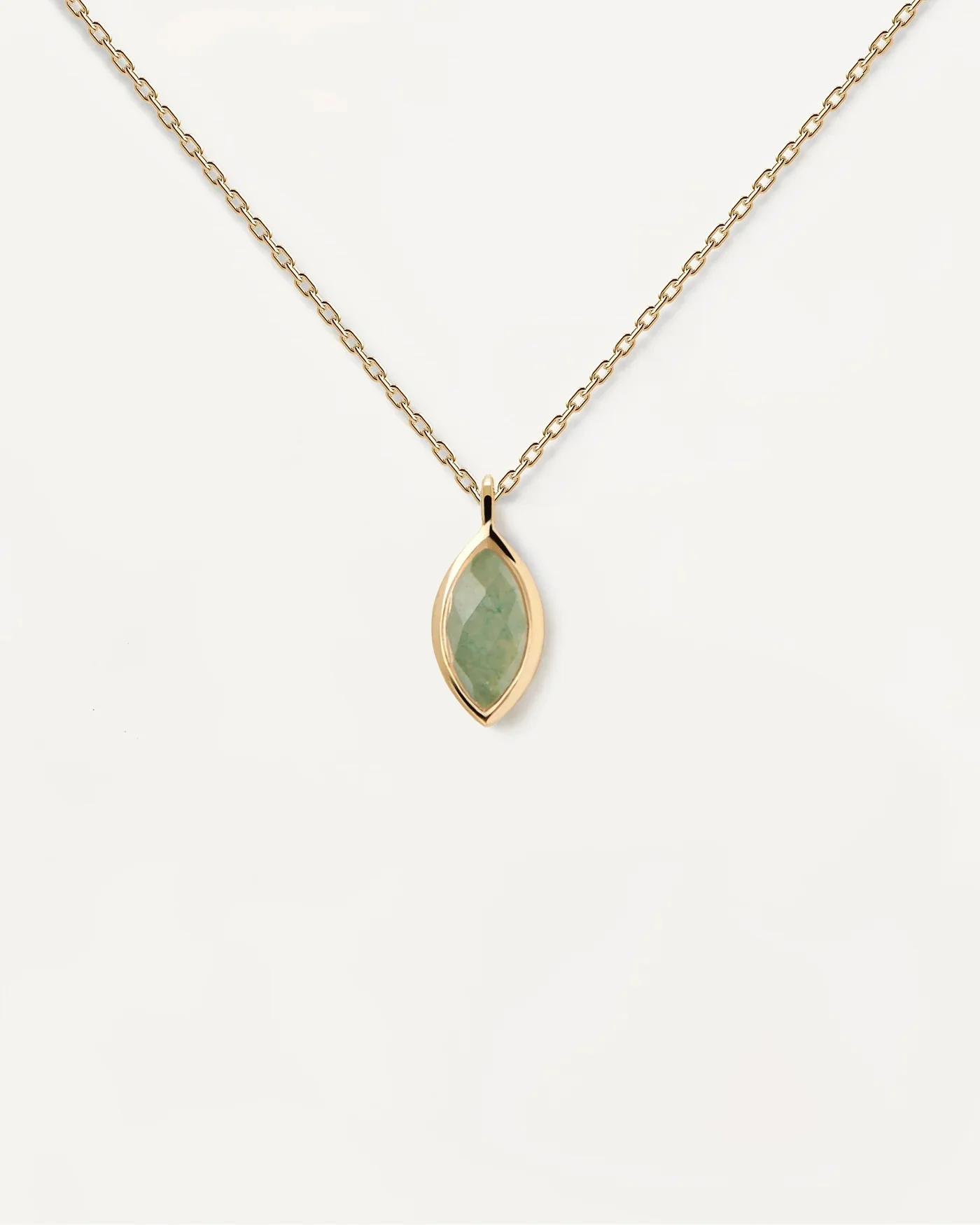 PDPAOLA Gold Green Aventurine Nomad Necklace - Image 4