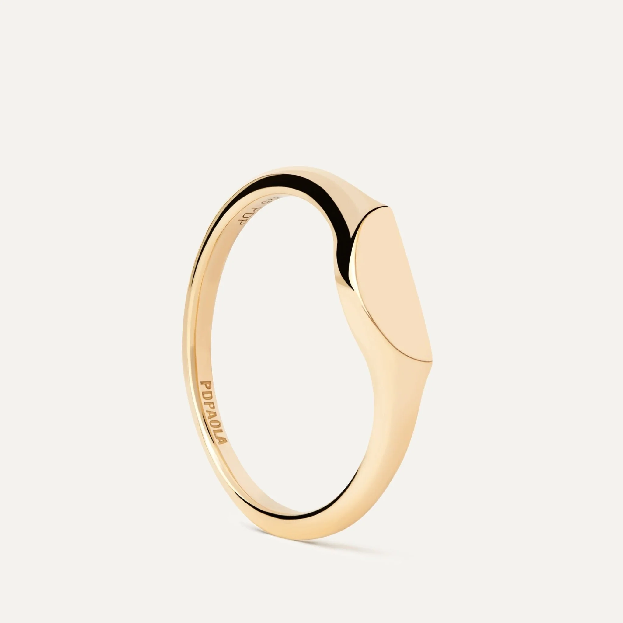 PDPAOLA Gold Half Circle Mini Stamp Ring - Image 6