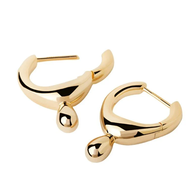 PDPAOLA Gold Lava Hoop Earrings - Image 5