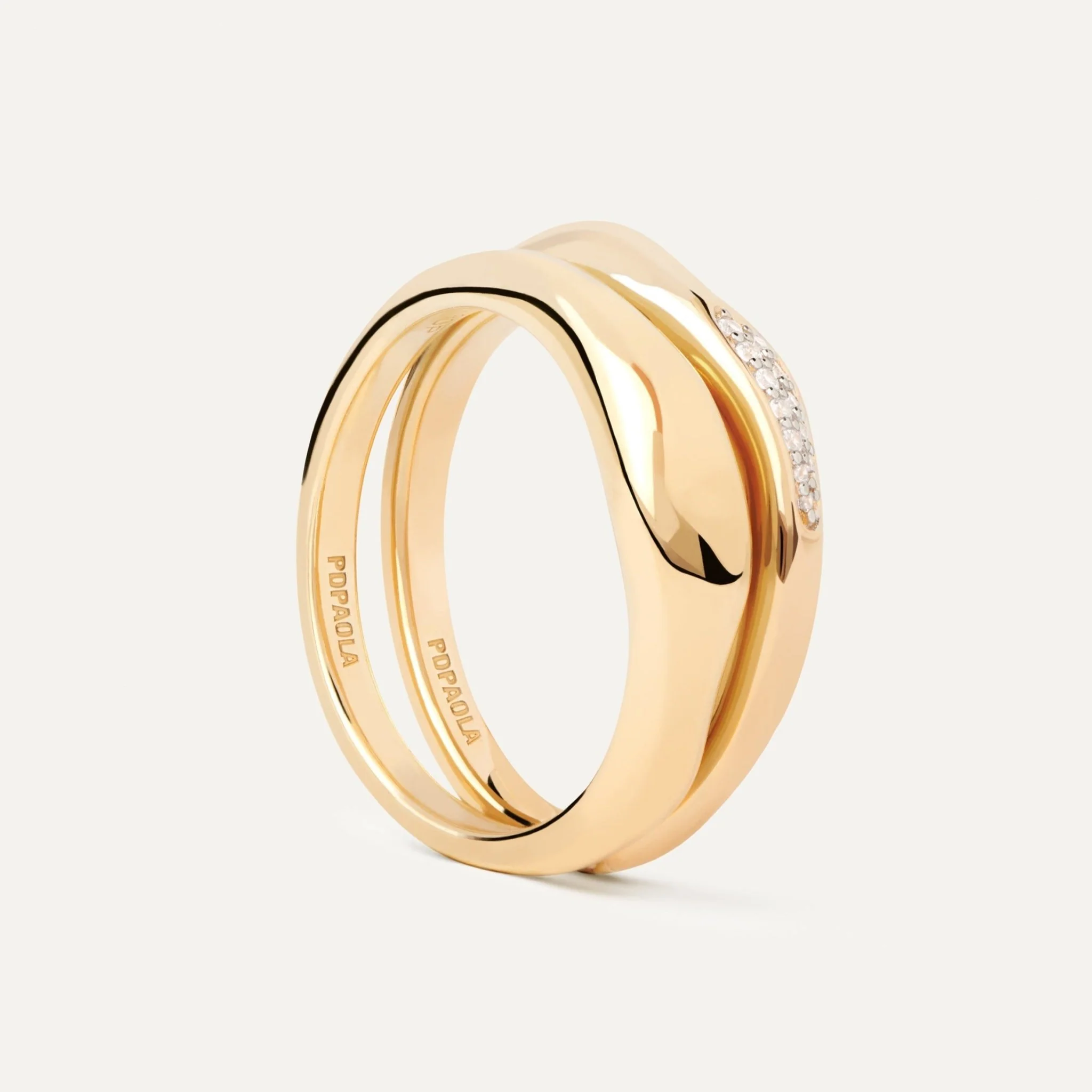 PDPAOLA Gold Onda Ring Set - Image 5