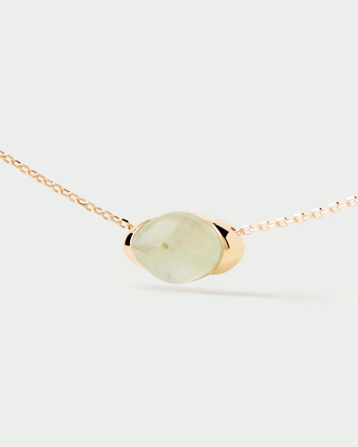PDPAOLA Gold Prehnite Bay Necklace