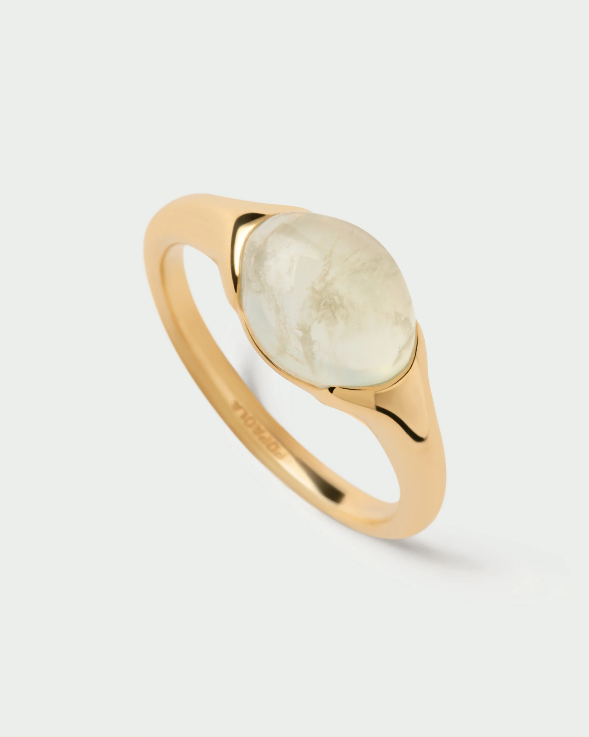 PDPAOLA Gold Prehnite Bay Gemstone Ring - Image 5