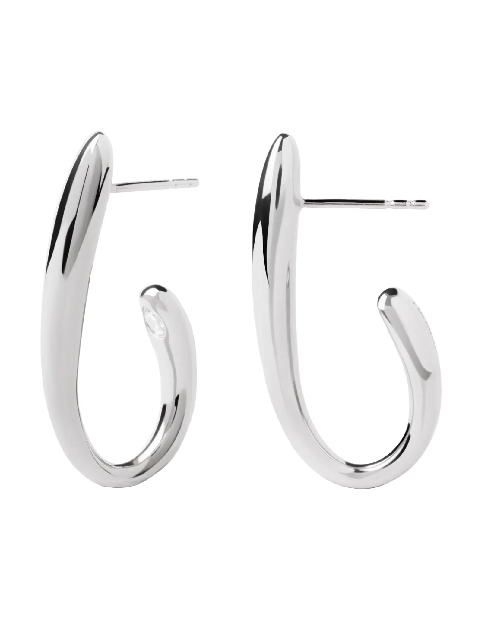 PDPAOLA Silver Volta Hoop Earrings
