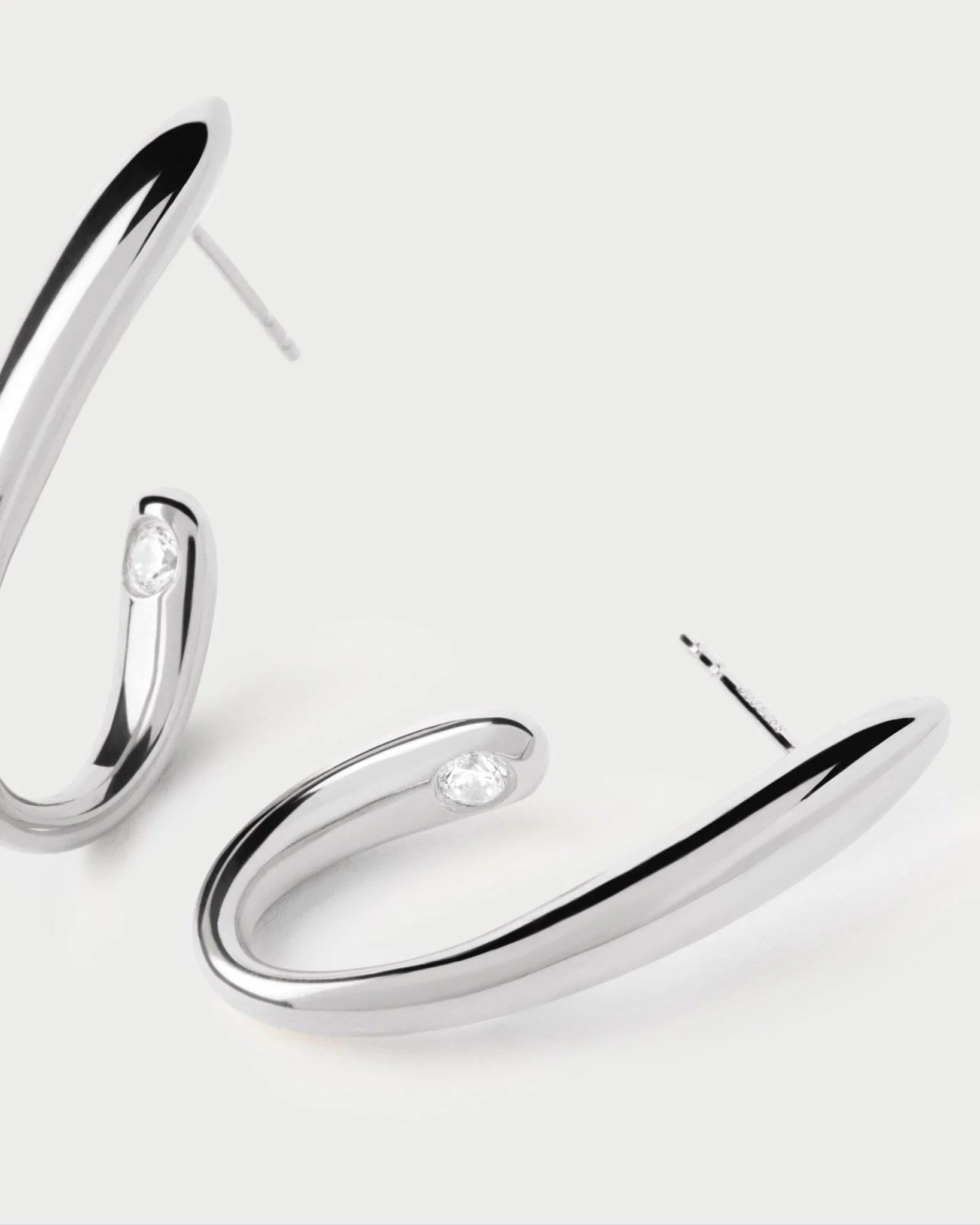 PDPAOLA Silver Volta Hoop Earrings - Image 4