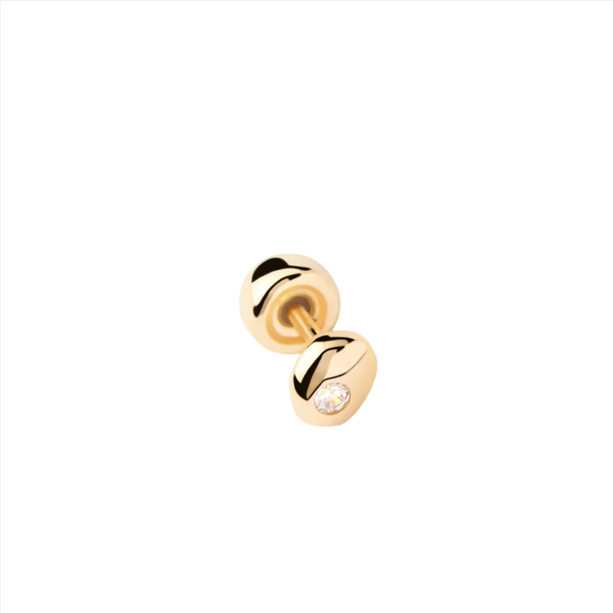 PDPAOLA Gold Sand Single Stud Earring - Image 2