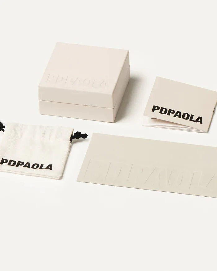 PDPAOLA Gold White Mini Hoops - Image 5