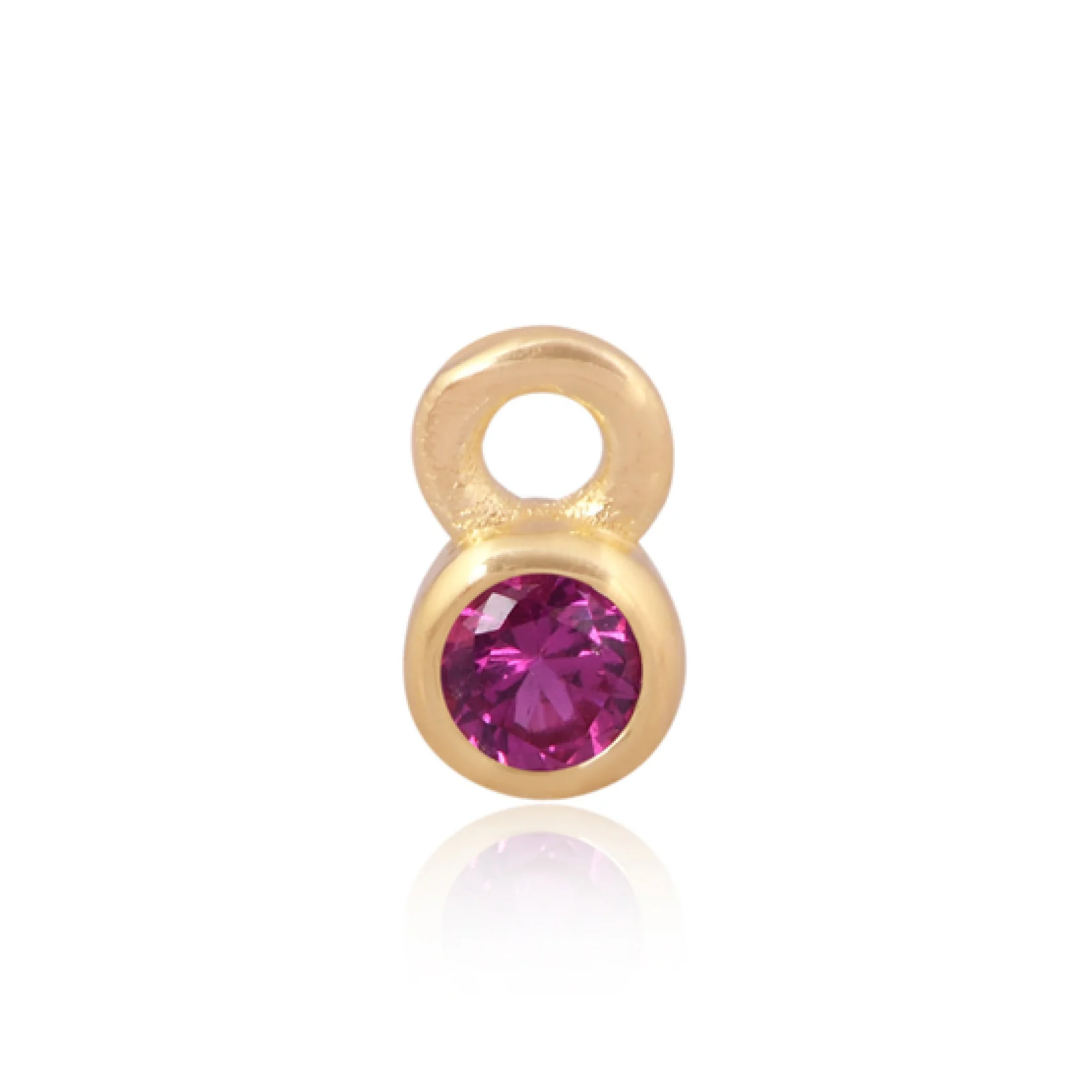 Mococo Welded Forever Gold July Red Birthstone Charm