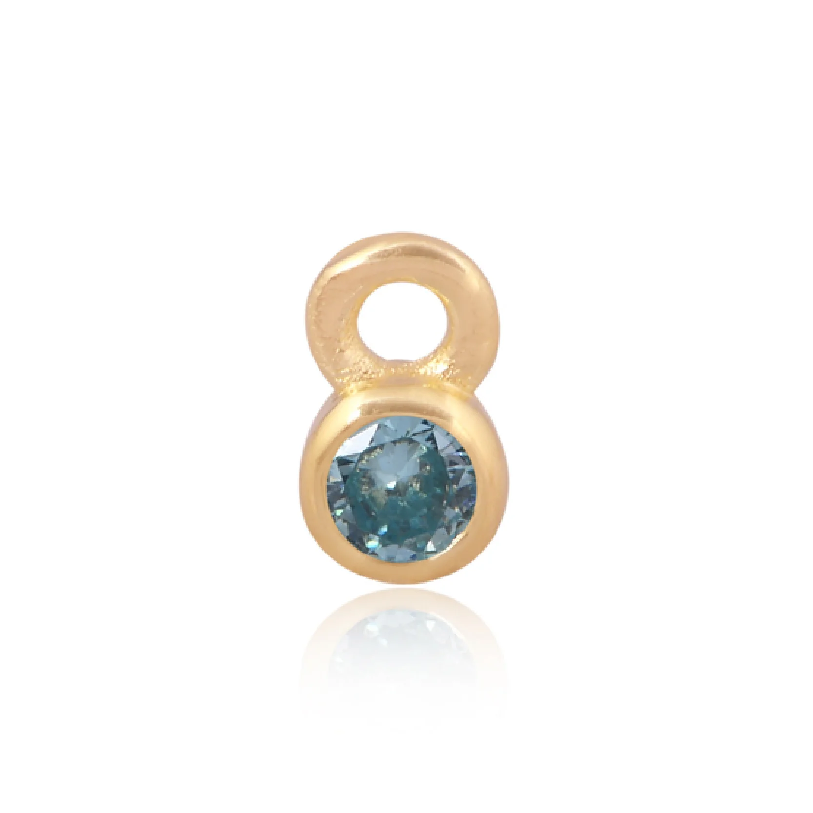 Mococo Welded Forever Gold March Aquamarine Birthstone Charm